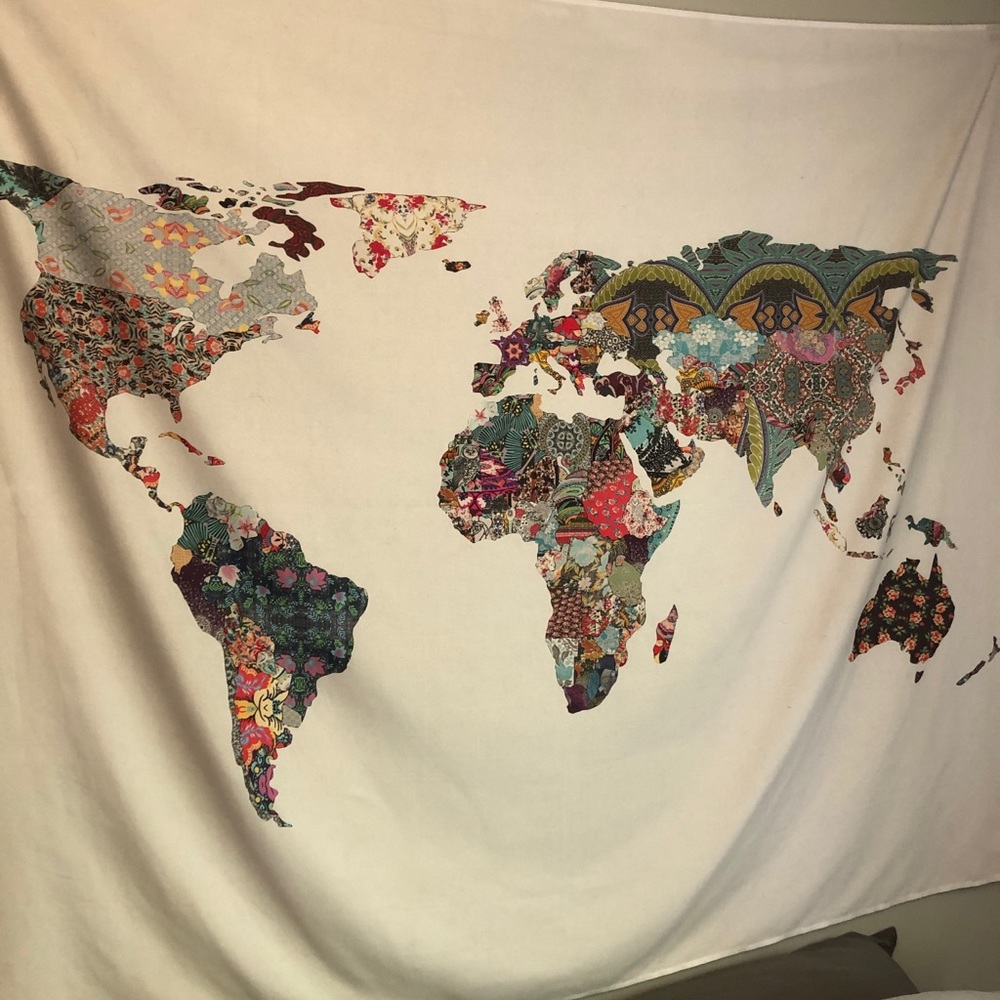 Urban Outfitters Map Tapestry
